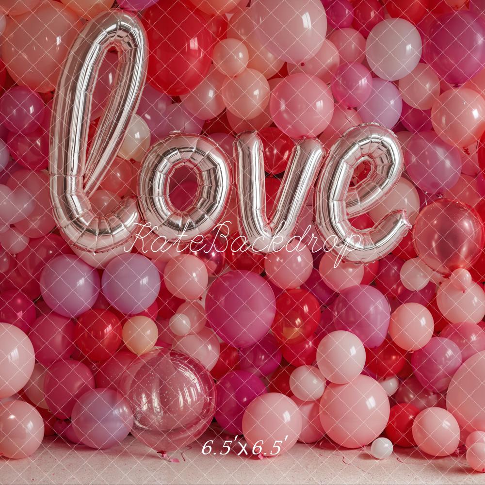 Kate Saint Valentin Ballons Love Rose Toile de fond conçue par Emetselch - Kate Backdrop FR