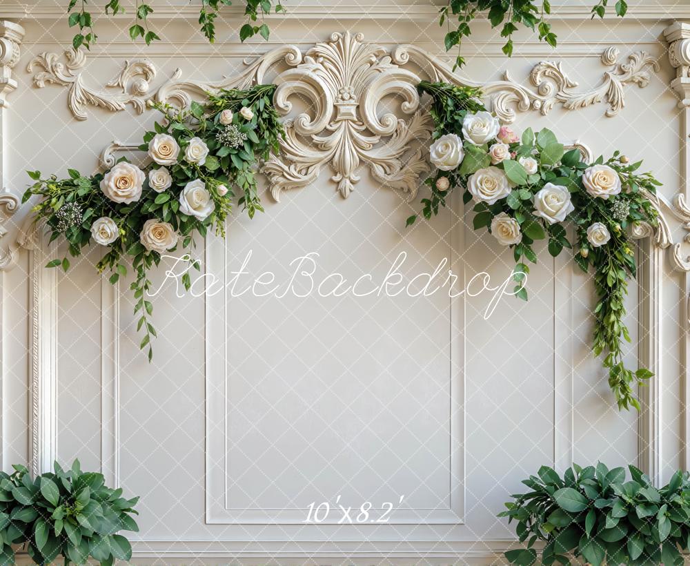 Kate Mariage Fleurs Mur Vintage Ornement Toile de fond conçue par Mini MakeBelieve