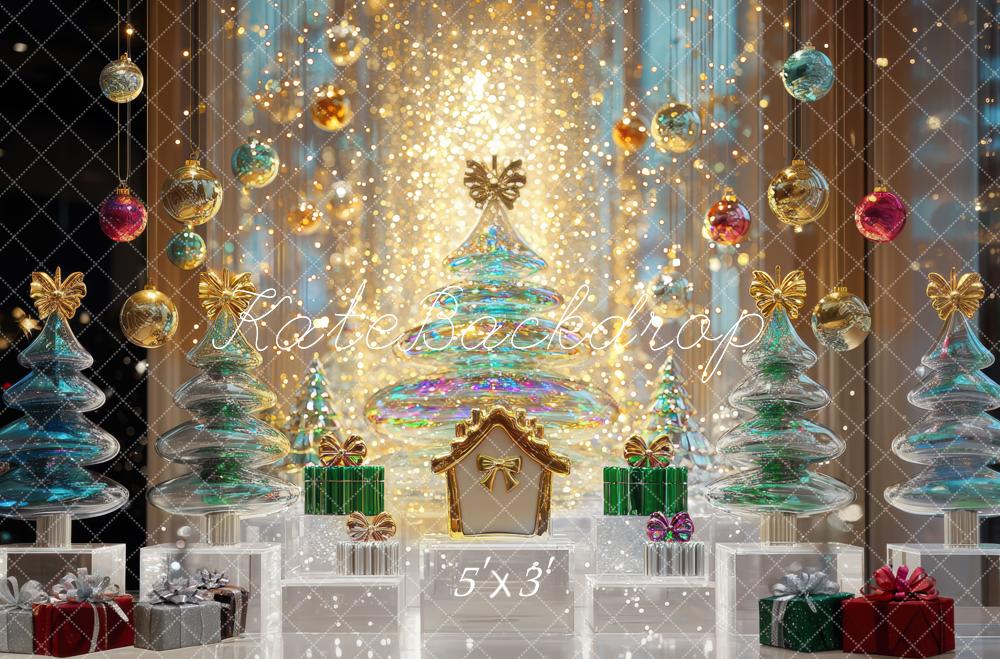 Kate Sapins de Noël Lumière Décorations Toile de fond conçue par Mini MakeBelieve - Kate Backdrop FR
