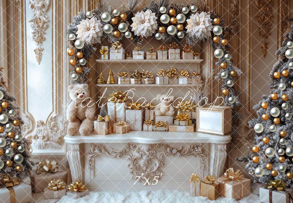Kate Noël Décors Cadeaux Or Ours Toile de fond conçue par Mini MakeBelieve - Kate Backdrop FR