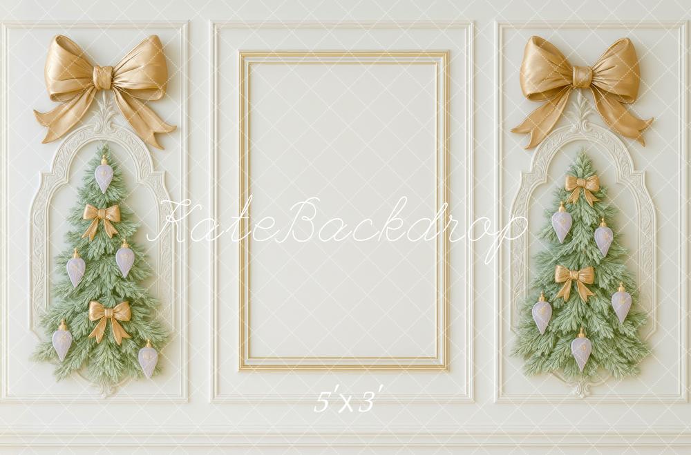 Kate Noël Sapins Nœuds Mur Rétro Toile de fond conçue par Mini MakeBelieve