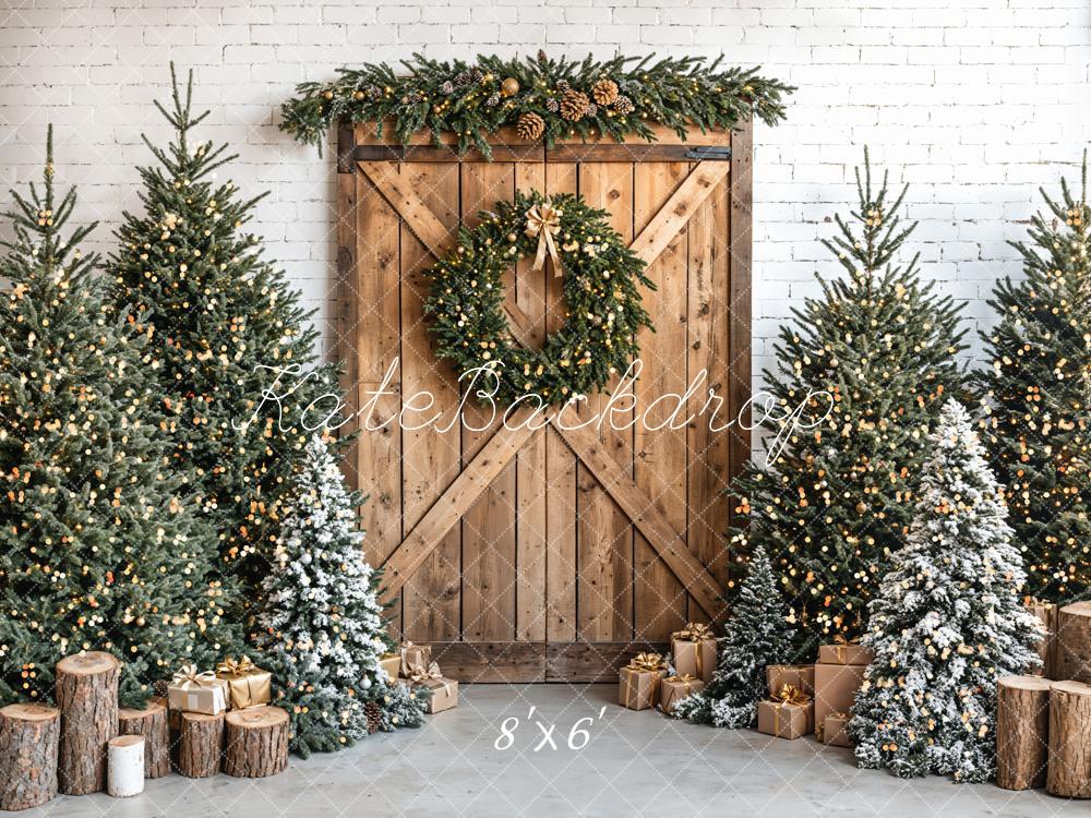 Kate Noël Sapins Cadeaux Porte Bois Toile de fond conçue par Emetselch