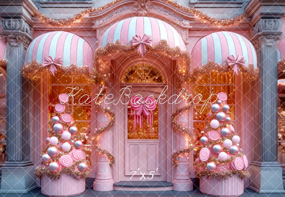 Kate Noël Rose Magasin Bonbons Toile de fond conçue par Mini MakeBelieve - Kate Backdrop FR