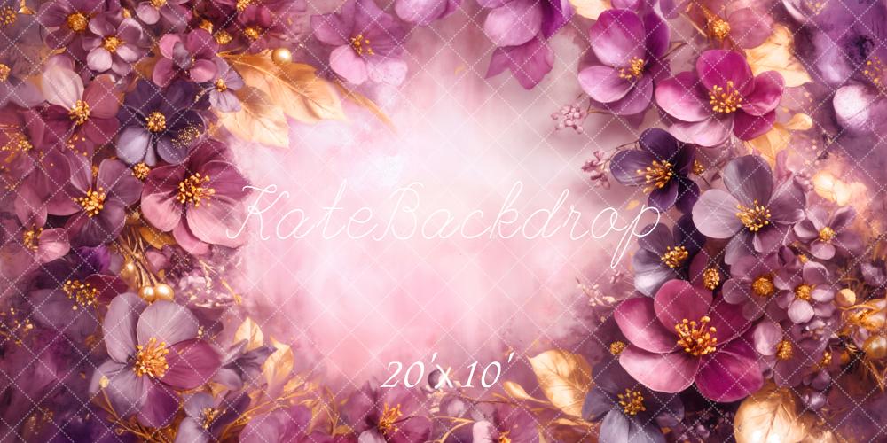 Kate Nouveau-né Fleurs Violet Rose Toile de fond conçue par Emetselch - Kate Backdrop FR