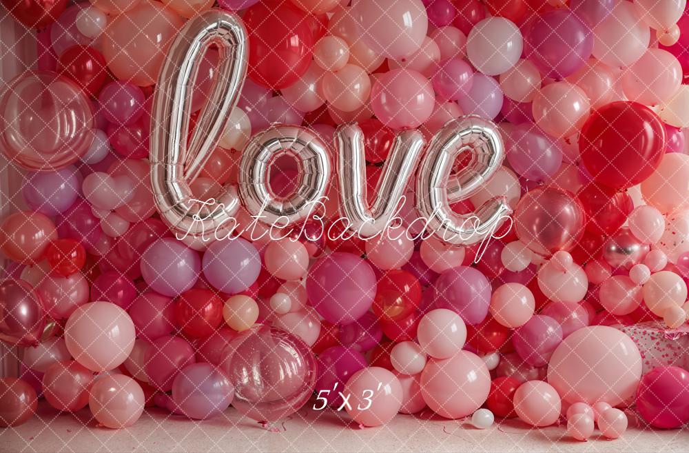 Kate Saint Valentin Ballons Love Rose Toile de fond conçue par Emetselch - Kate Backdrop FR