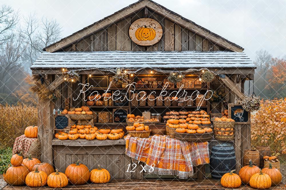 Kate Automne Marché Citrouilles Bois Toile de fond conçue par Emetselch