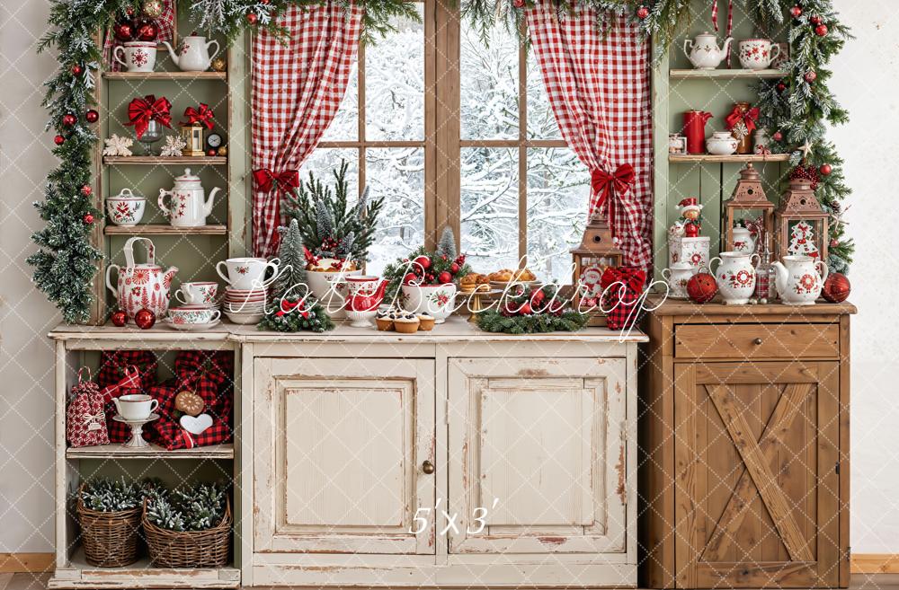 Kate Noël Cuisine Fenêtre Rustique Toile de fond conçue par Emetselch - Kate Backdrop FR