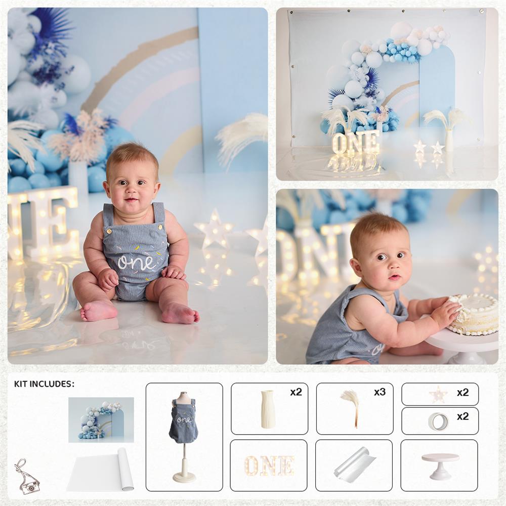 Kate Bohème Anniversaire Bleu Kit Photo - Kate Backdrop FR