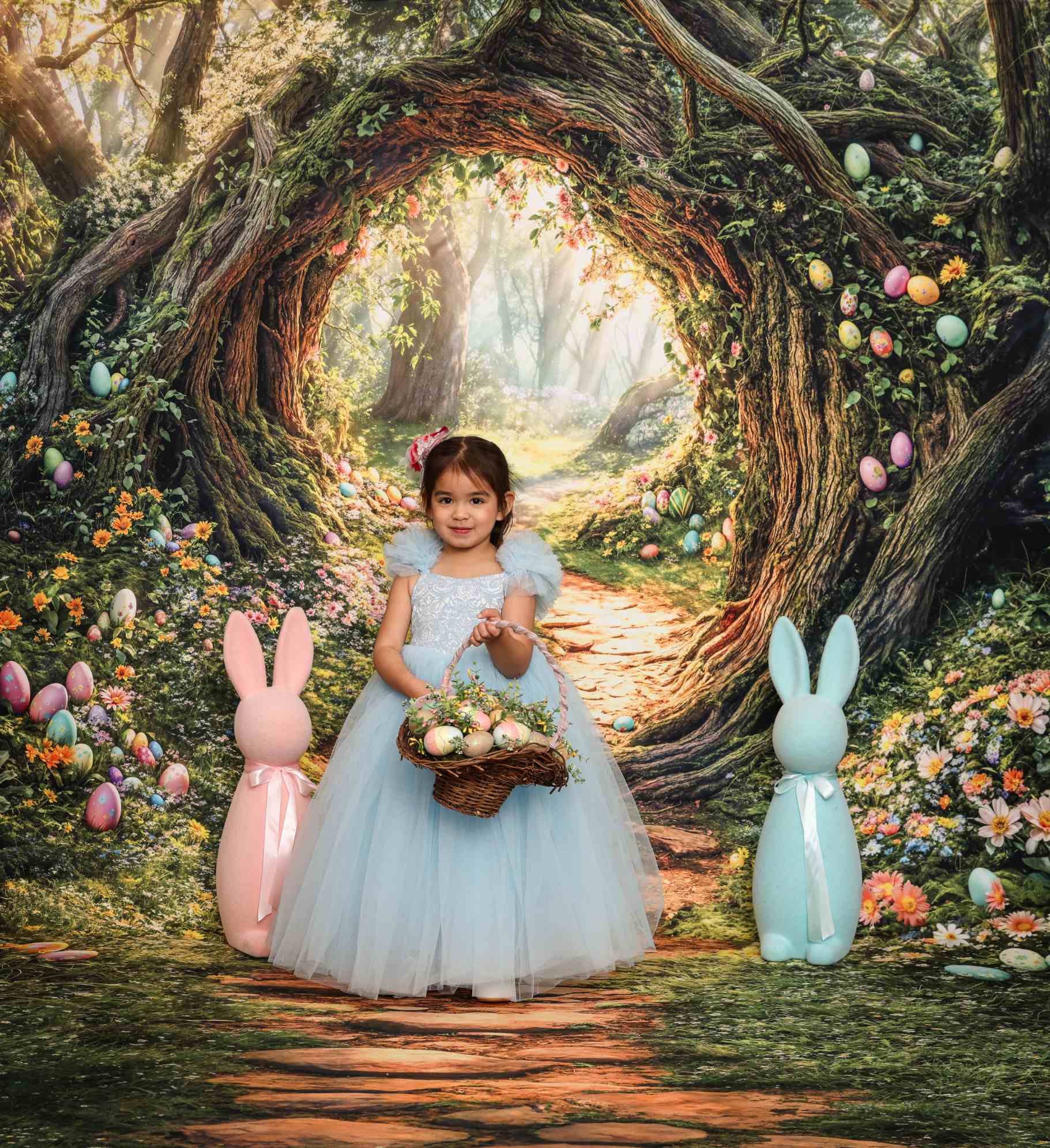 Kate Pâques Forêt Arbre Arche Chemin Toile de fond en Laine conçue par Emetselch - Kate Backdrop FR