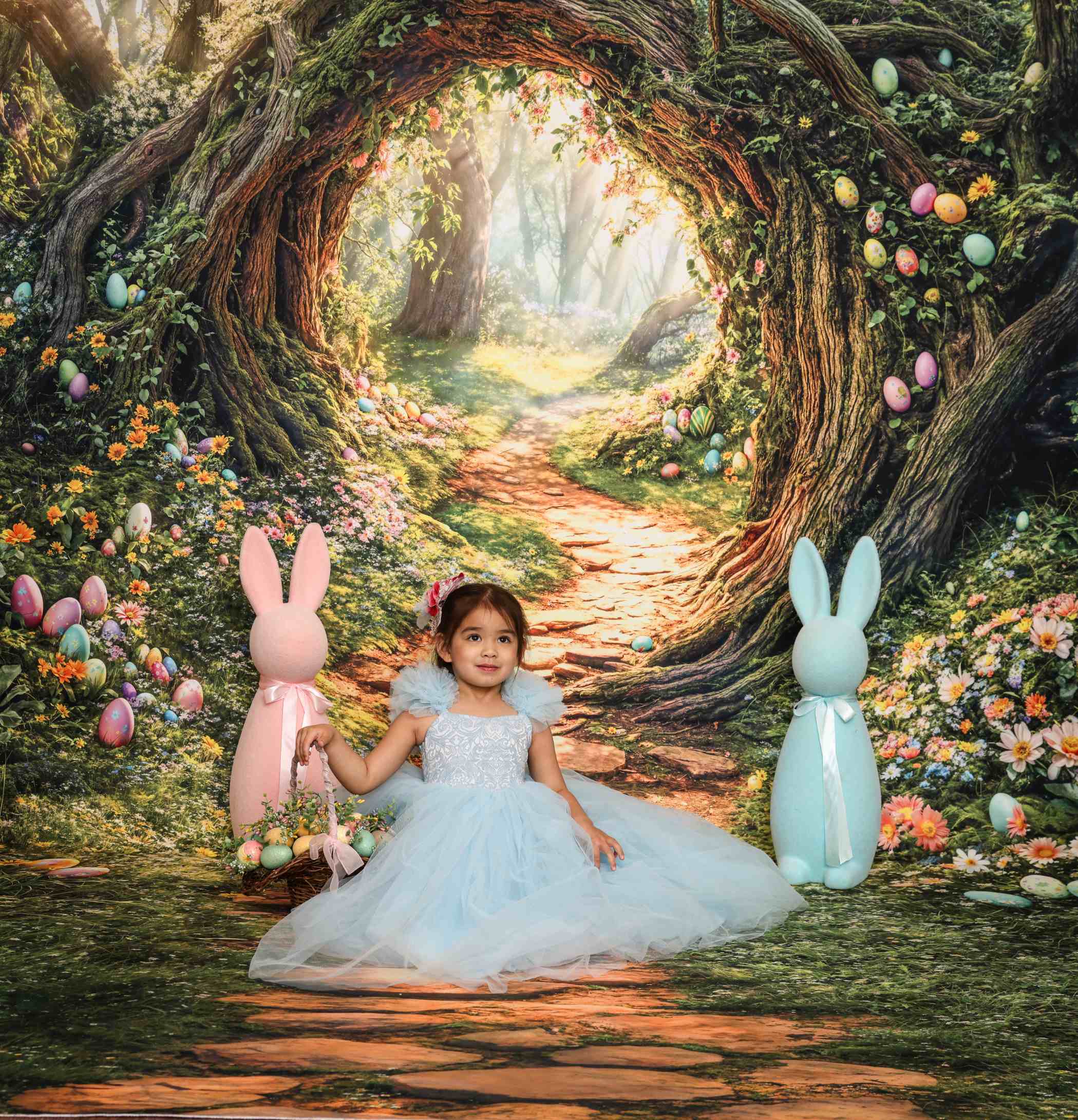 Kate Pâques Forêt Arbre Arche Chemin Toile de fond en Laine conçue par Emetselch - Kate Backdrop FR