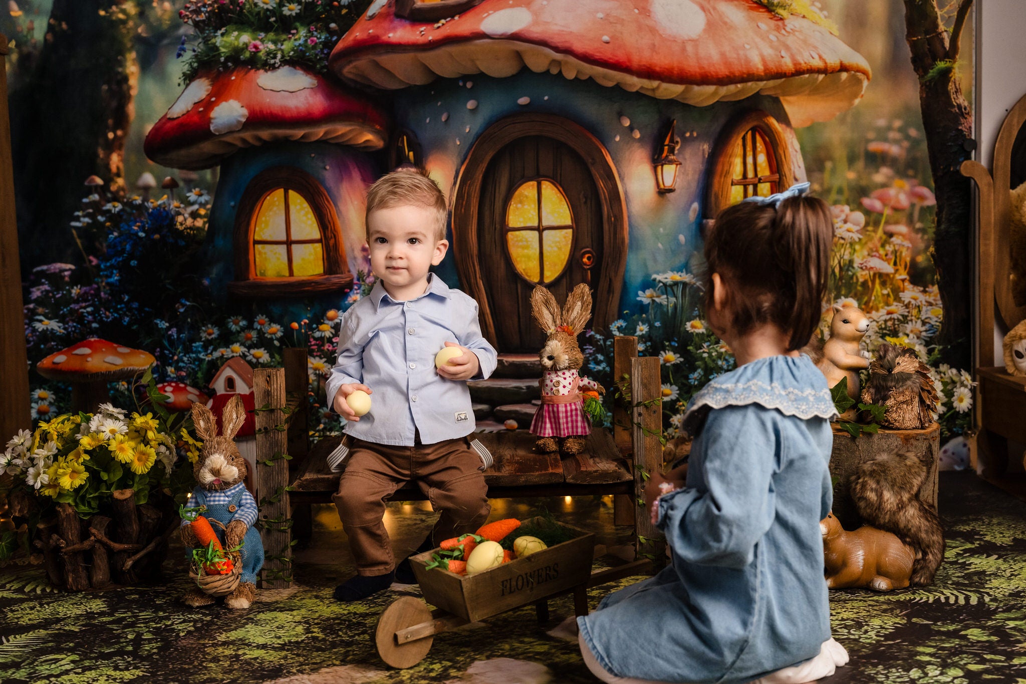 Kate Pâques Fée Maison Champignon Forêt Toile de fond conçue par Emetselch - Kate Backdrop FR