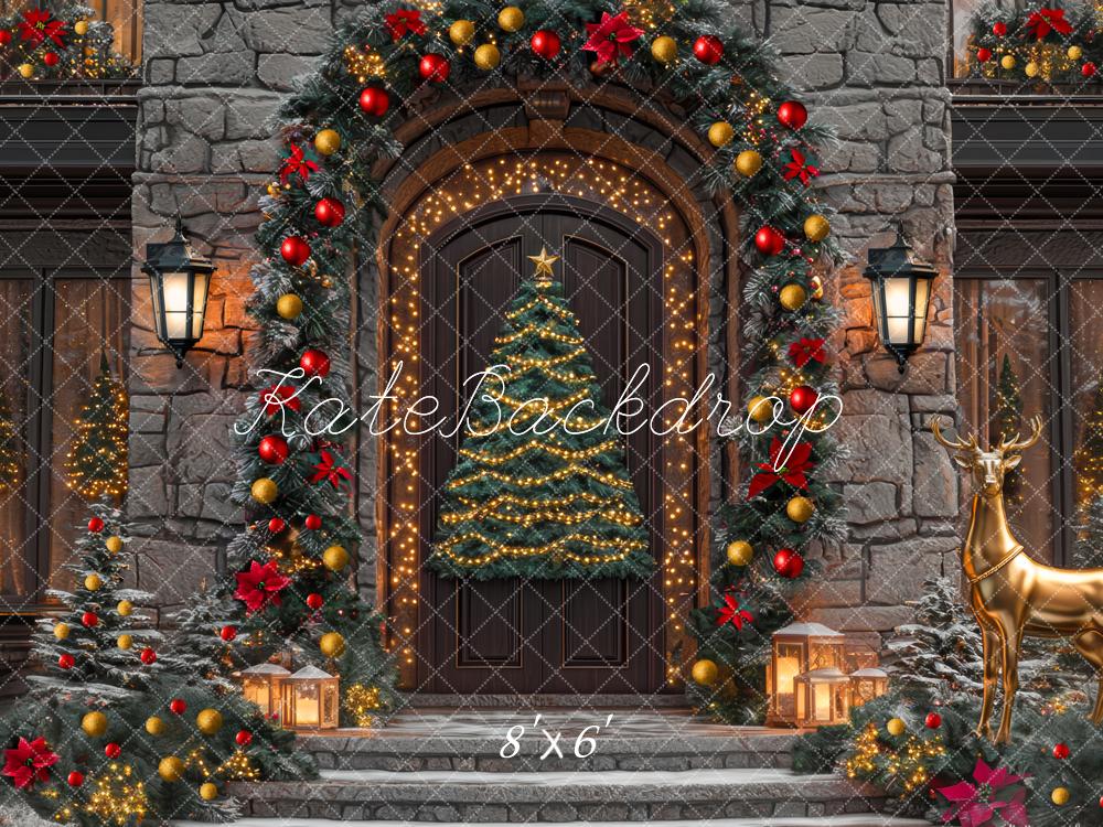 Kate Sapin de Noël Porte Lumière Toile de fond conçue par Mini MakeBelieve - Kate Backdrop FR