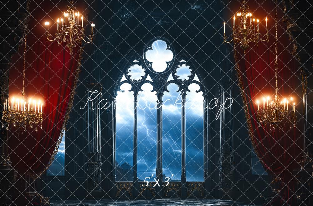 Kate Château Fenêtre Lustres Rideaux Toile de fond conçue par Emetselch - Kate Backdrop FR