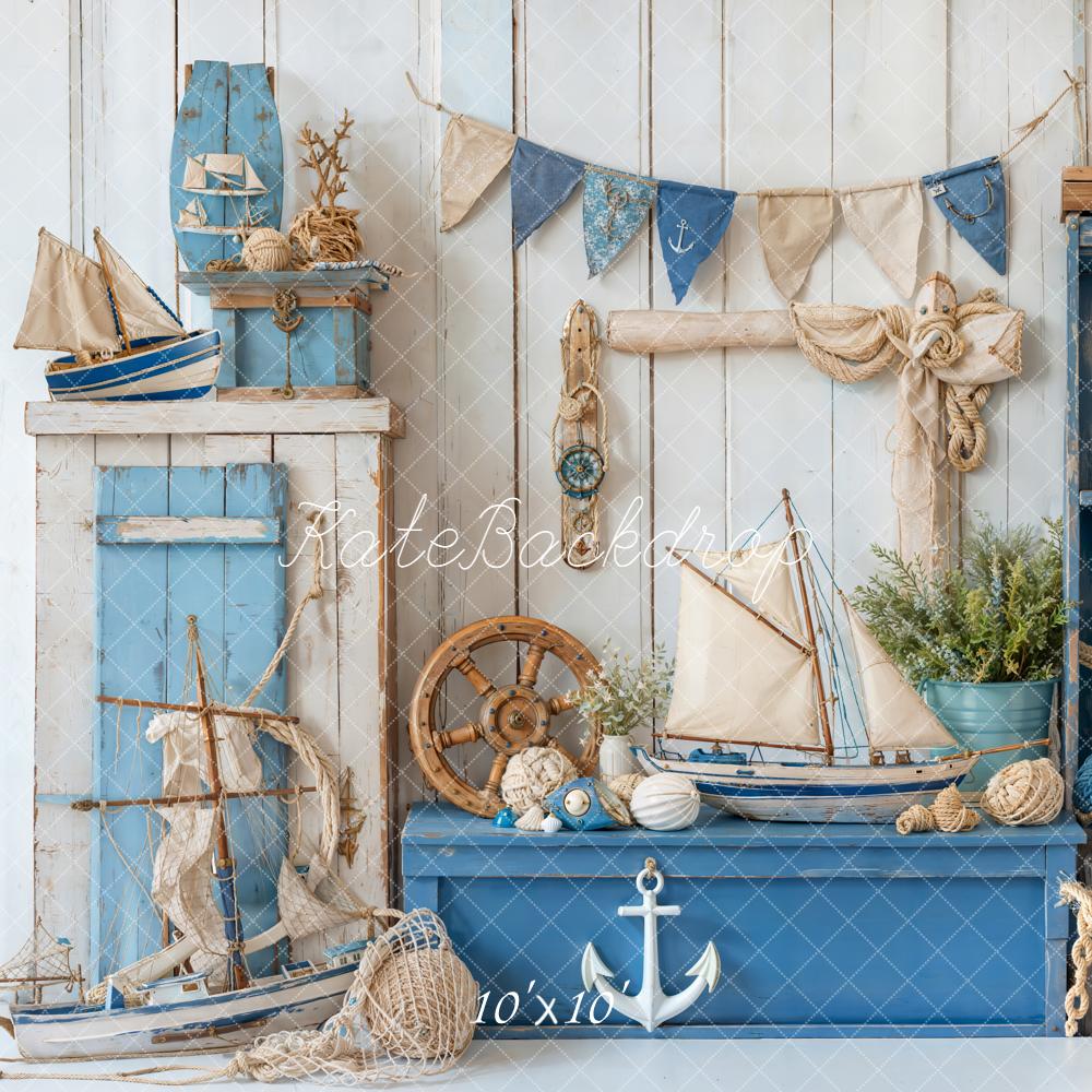Kate Nautique Bateaux Cake Smash Bleu Toile de fond conçue par Emetselch