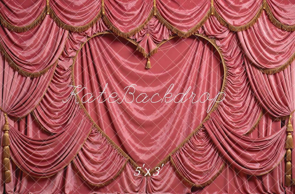 Kate Saint Valentin Rideau Coeur Drapé Toile de fond conçue par Mini MakeBelieve