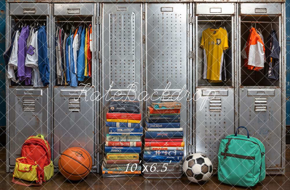 Kate Scolaire Vestiaires Sacs Ballons Livres Toile de fond conçue par Emetselch - Kate Backdrop FR