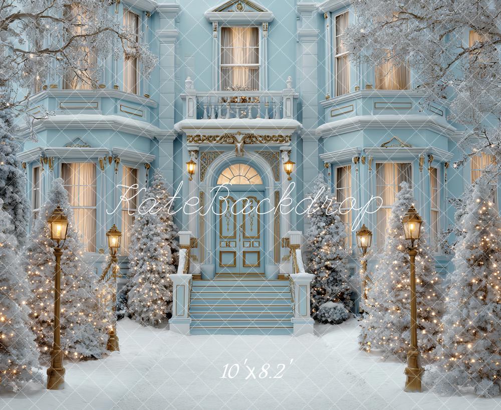 FLASH #1 Kate Hiver Maison Victorienne Neige Lumières Toile de fond conçue par Ashley Paul