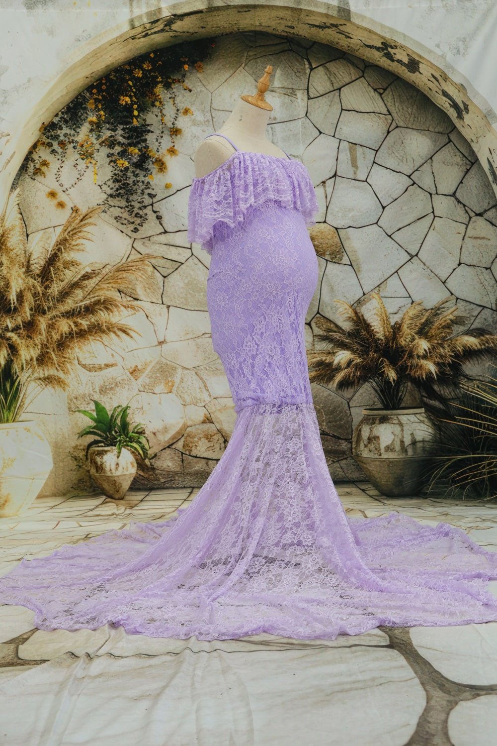 Kate Dentelle Bretelles spaghetti Maternité Robe pour Séance Photo - Kate Backdrop FR