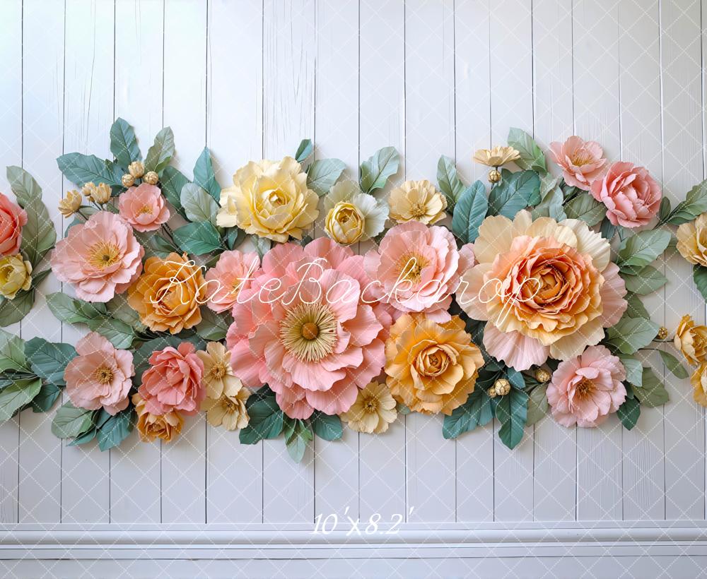 Kate Nouveau-né Fleurs Bois Sol Toile de fond conçue par Mini MakeBelieve