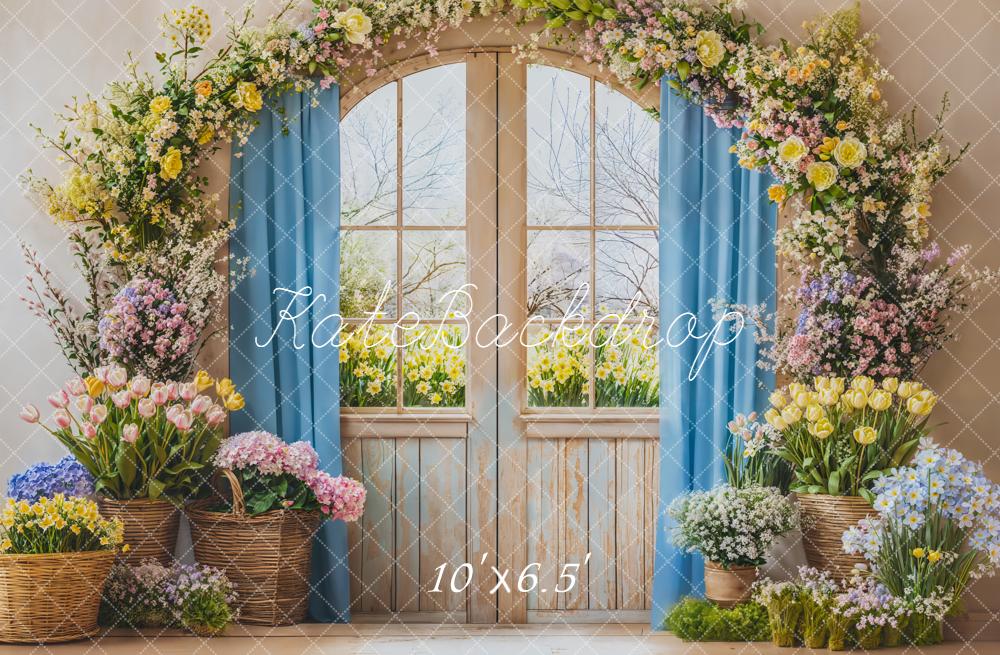 Kate Printemps Porte Jardin Fleurs Toile de fond conçue par Emetselch