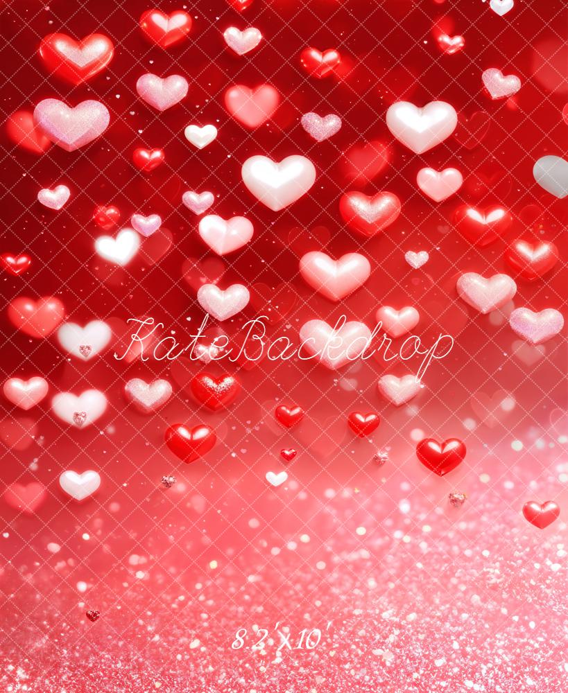 Kate Saint Valentin Cœurs Rouge Paillettes Toile de fond conçue par Emetselch - Kate Backdrop FR