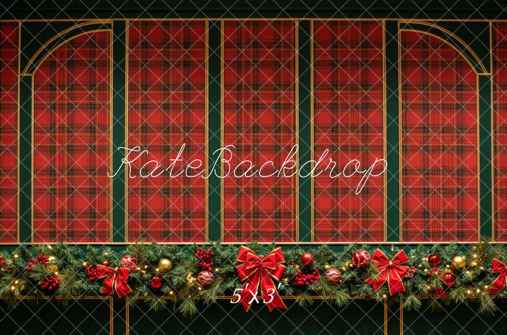 Kate Noël Carreaux Rouge Guirlande Toile de fond conçue par Patty Roberts