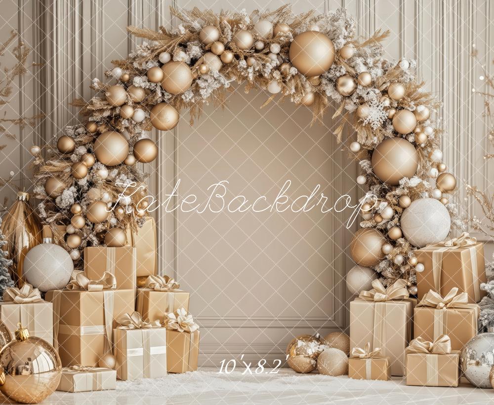 Kate Noël Arche Boules Cadeaux Or Toile de fond conçue par Patty Roberts - Kate Backdrop FR