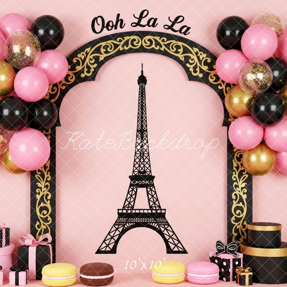 Kate Paris Arche Tour Eiffel Ballons Toile de fond conçue par Patty Roberts - Kate Backdrop FR