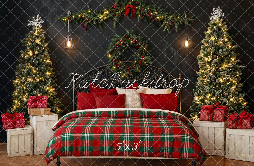 Kate Noël Tête de lit Sapins Cadeaux Toile de fond conçue par Emetselch