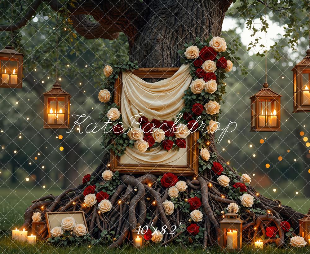 Kate Mariage Saint Valentin Arbre Fleurs Toile de fond conçue par Mini MakeBelieve
