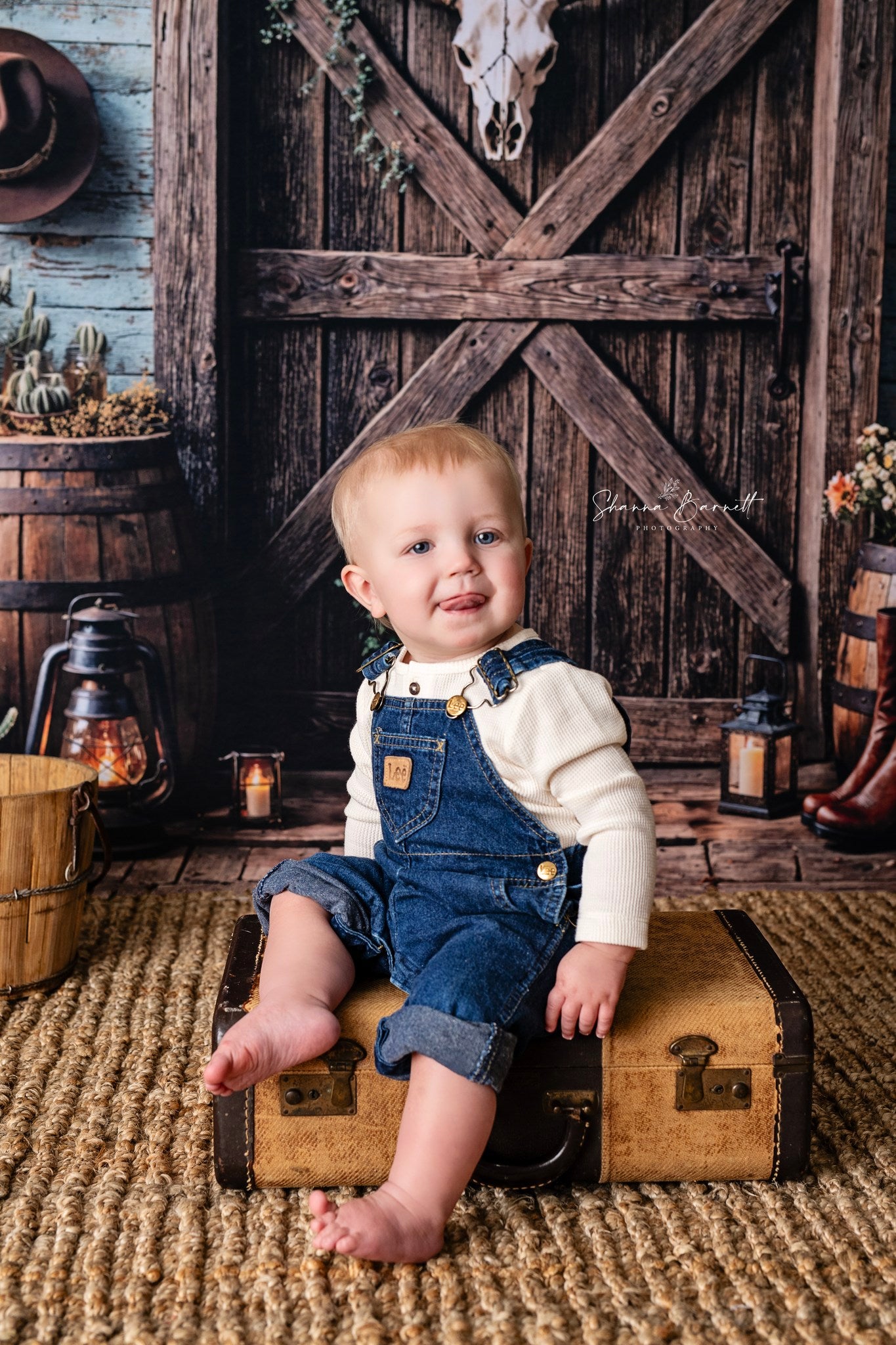 Kate Cowboy Rustique Grange Porte Toile de fond conçue par Emetselch - Kate Backdrop FR