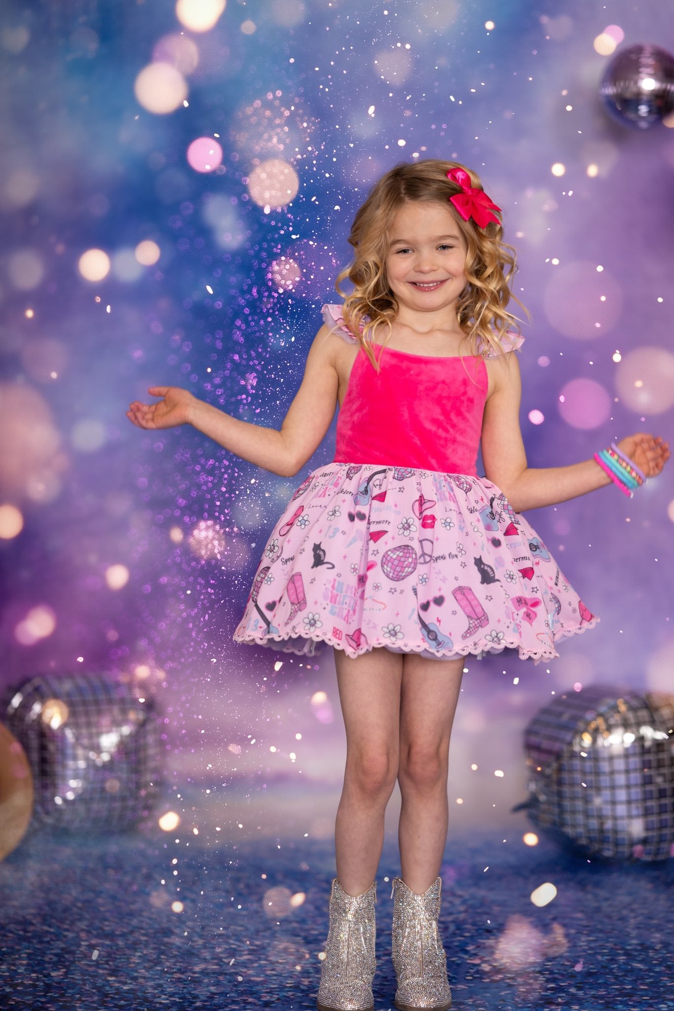 Kate Bokeh Scène Éclairage Paillettes Violet Toile de fond conçue par Chain Photographie - Kate Backdrop FR