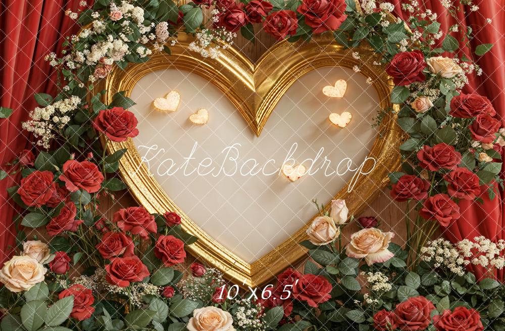 Kate La Saint Valentin Coeur Cadre Roses Toile de fond conçue par Emetselch