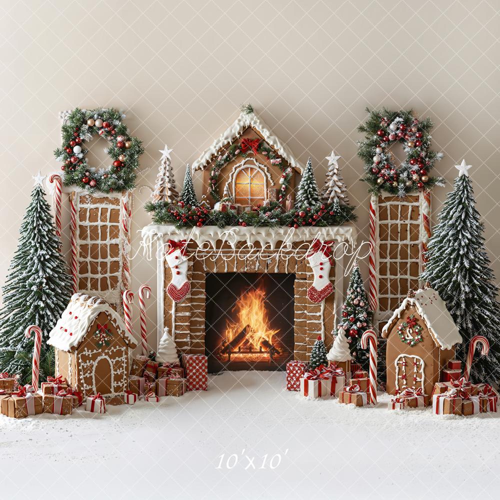 Kate Noël Pain D’épice Cheminée Cadeaux Toile de fond conçue par Emetselch