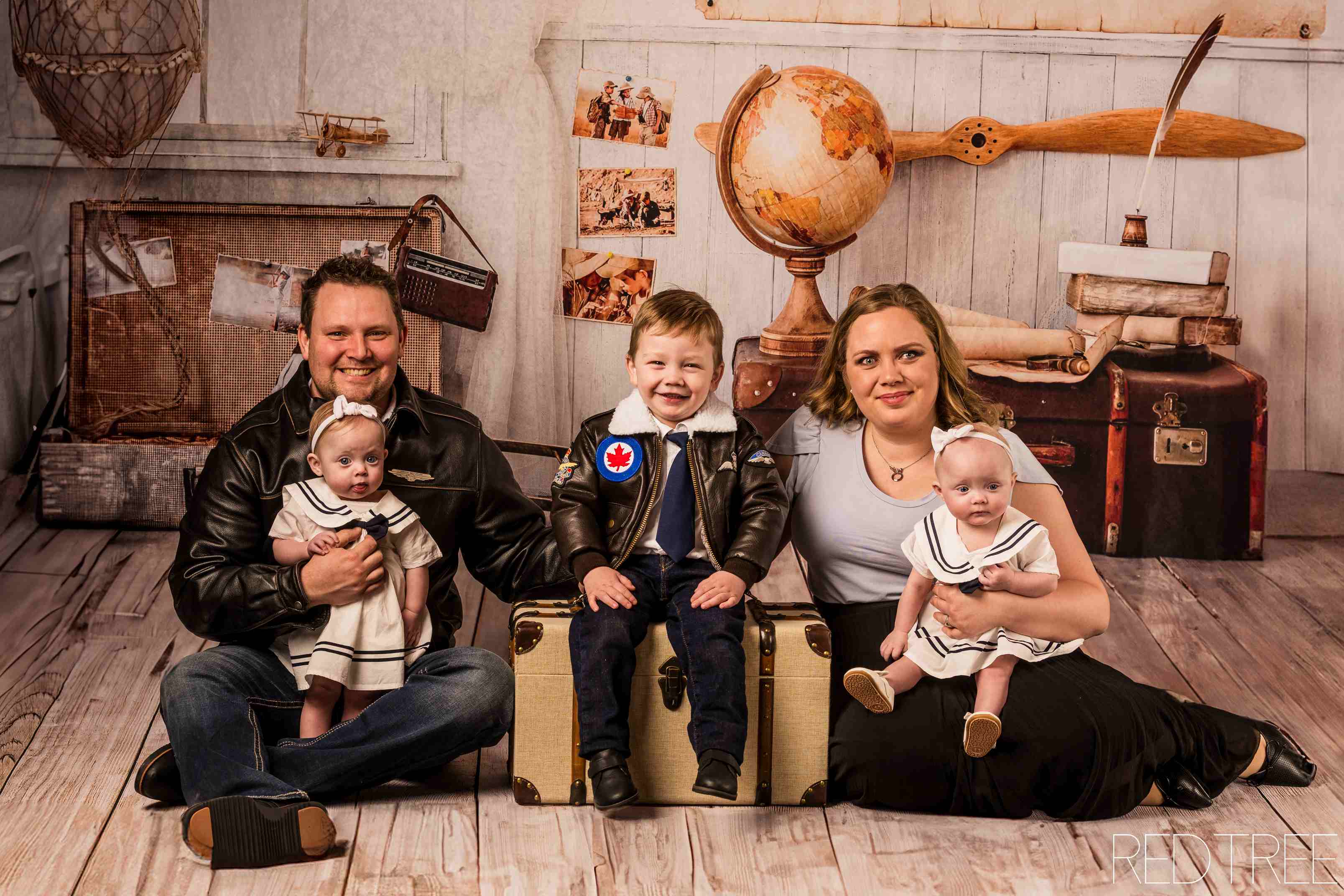 Kate Enfants Voyage Toile de fond+ Bois marron clair Tapis de sol en caoutchouc - Kate Backdrop FR