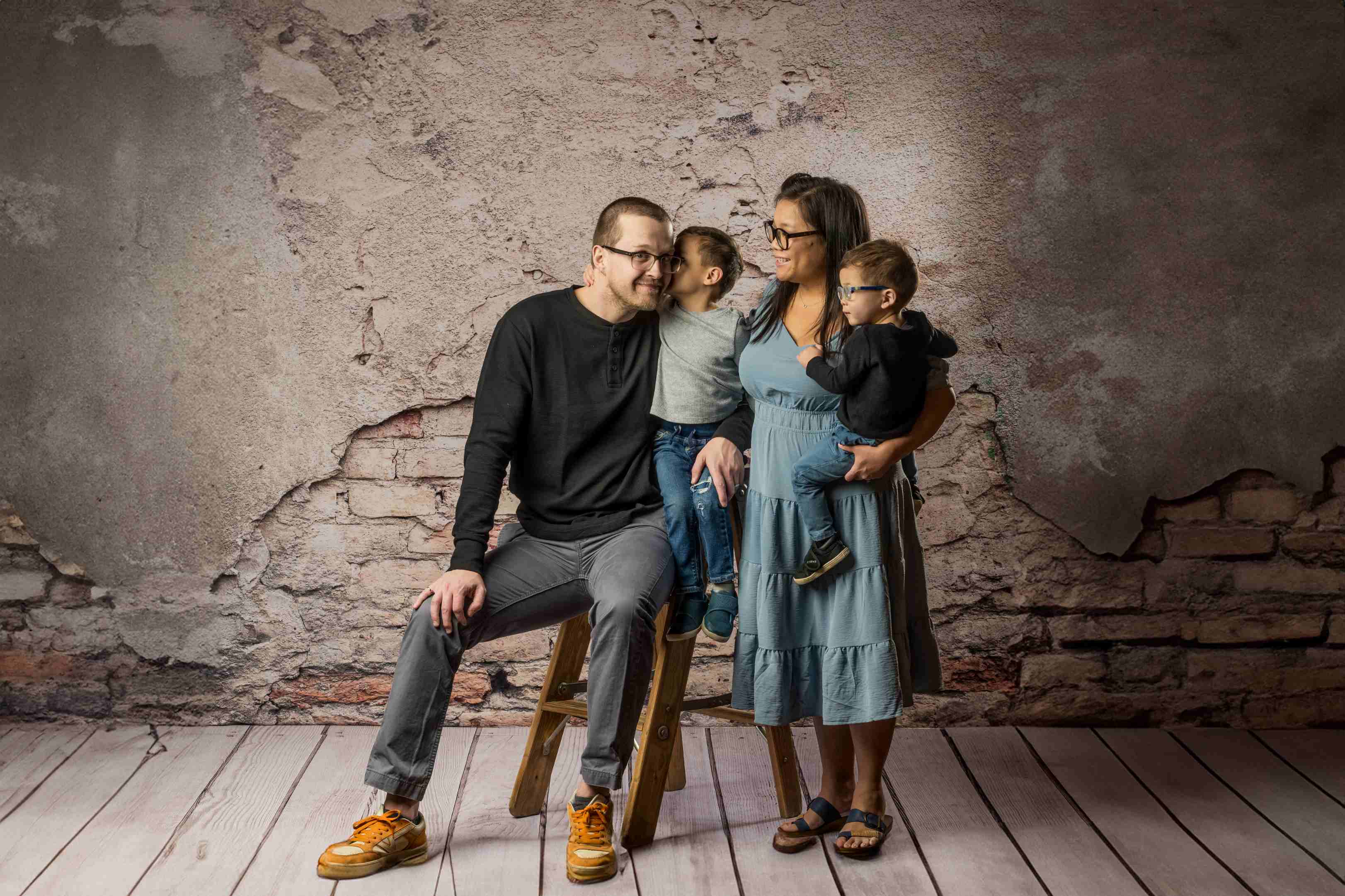 Kate Rétro Mur de briques en Ciment Toile de fond+Gris Bois Tapis de sol en caoutchouc - Kate Backdrop FR