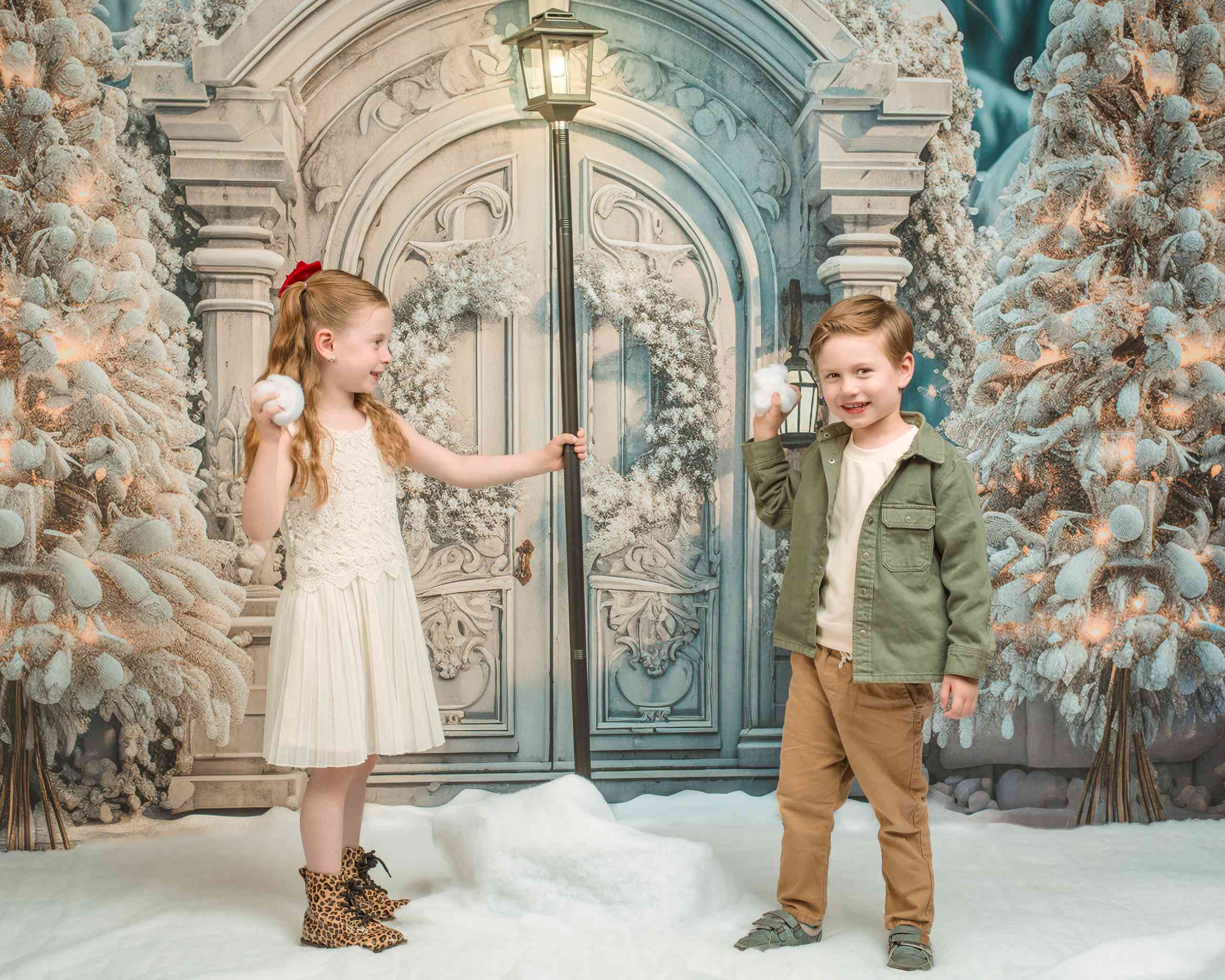 Kate Arbre de Noël Porte Neige Blanc Toile de fond pour la photographie - Kate Backdrop FR