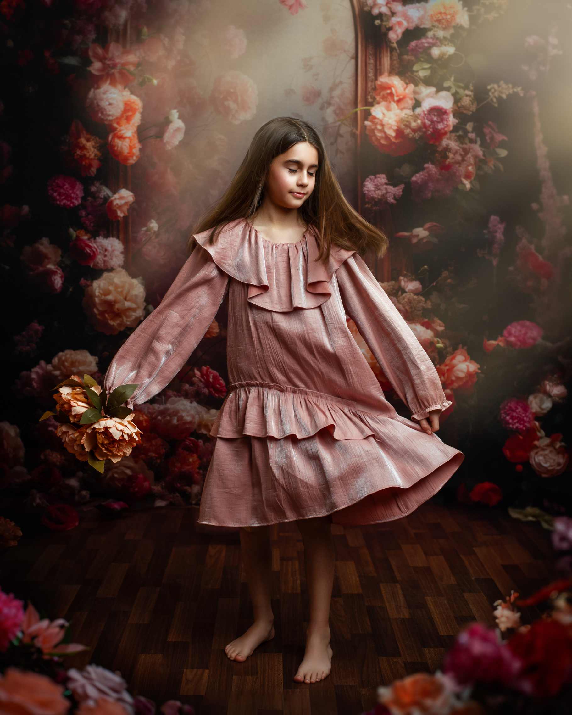 Kate Rose Floral Miroir Fête des mères Toile de fond conçue par Chain Photographie - Kate Backdrop FR