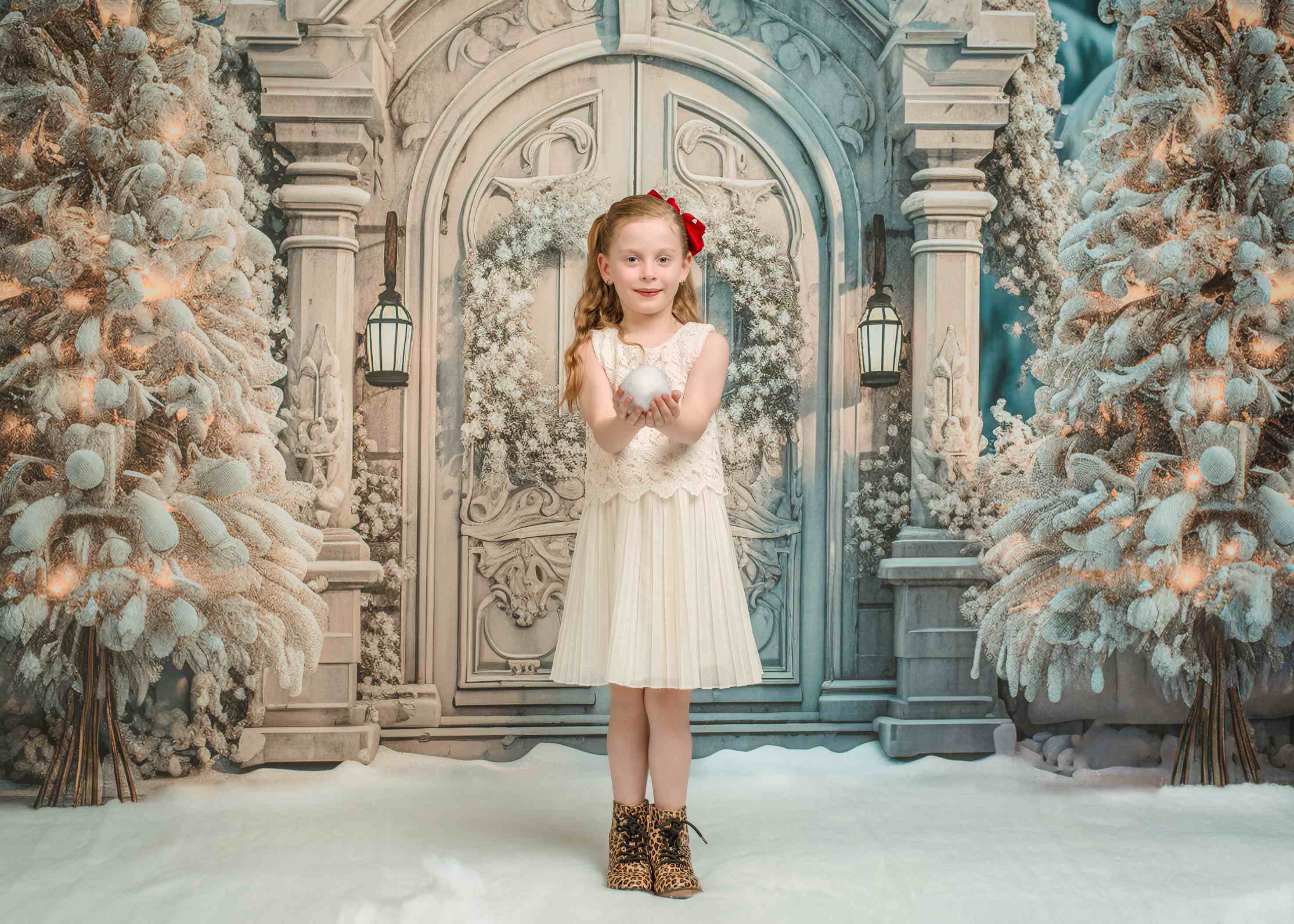 Kate Arbre de Noël Porte Neige Blanc Toile de fond pour la photographie - Kate Backdrop FR