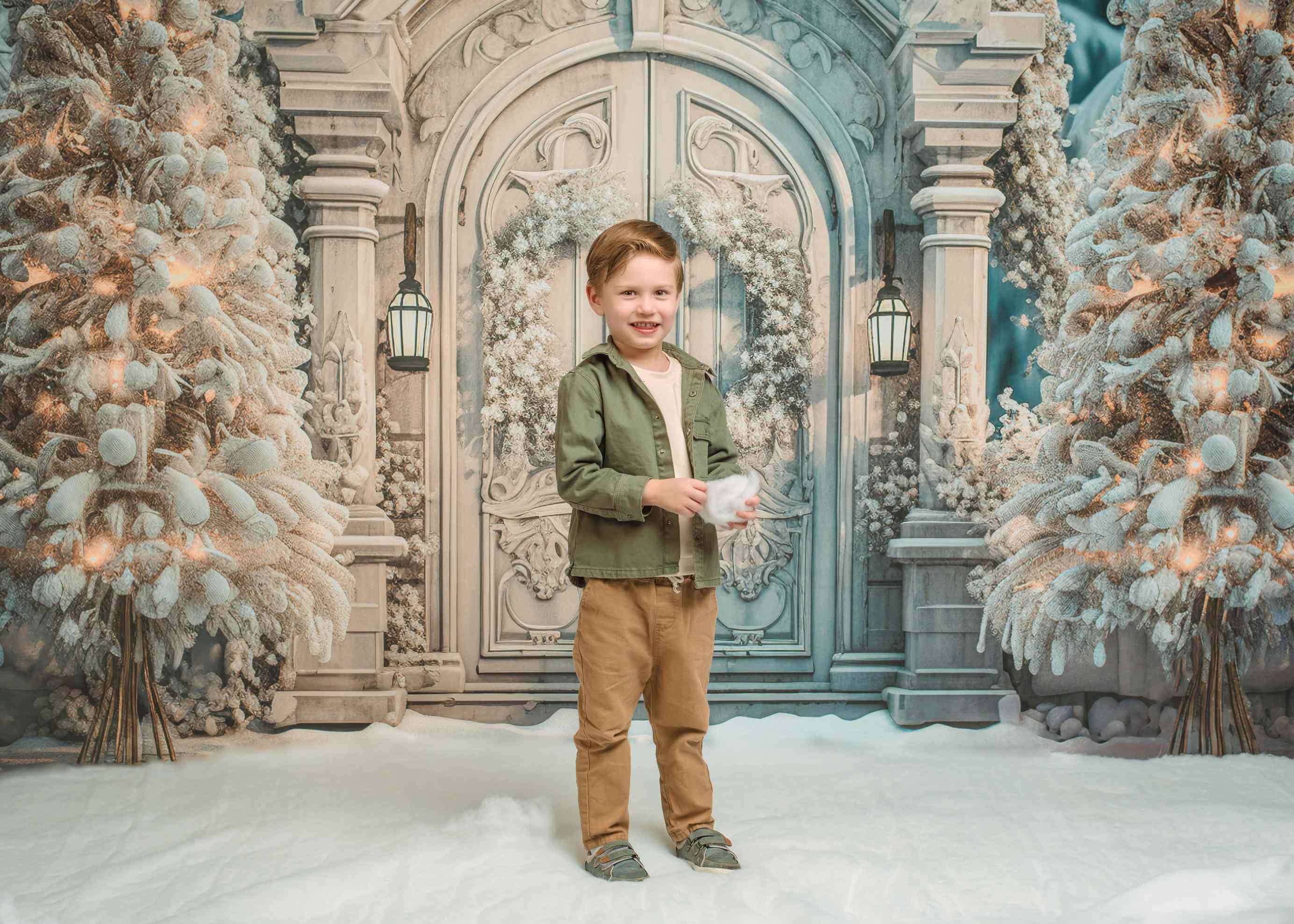 Kate Arbre de Noël Porte Neige Blanc Toile de fond pour la photographie - Kate Backdrop FR