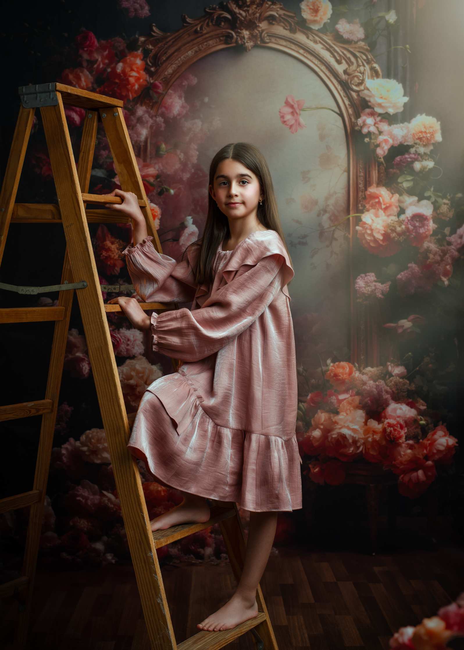 Kate Rose Floral Miroir Fête des mères Toile de fond conçue par Chain Photographie - Kate Backdrop FR