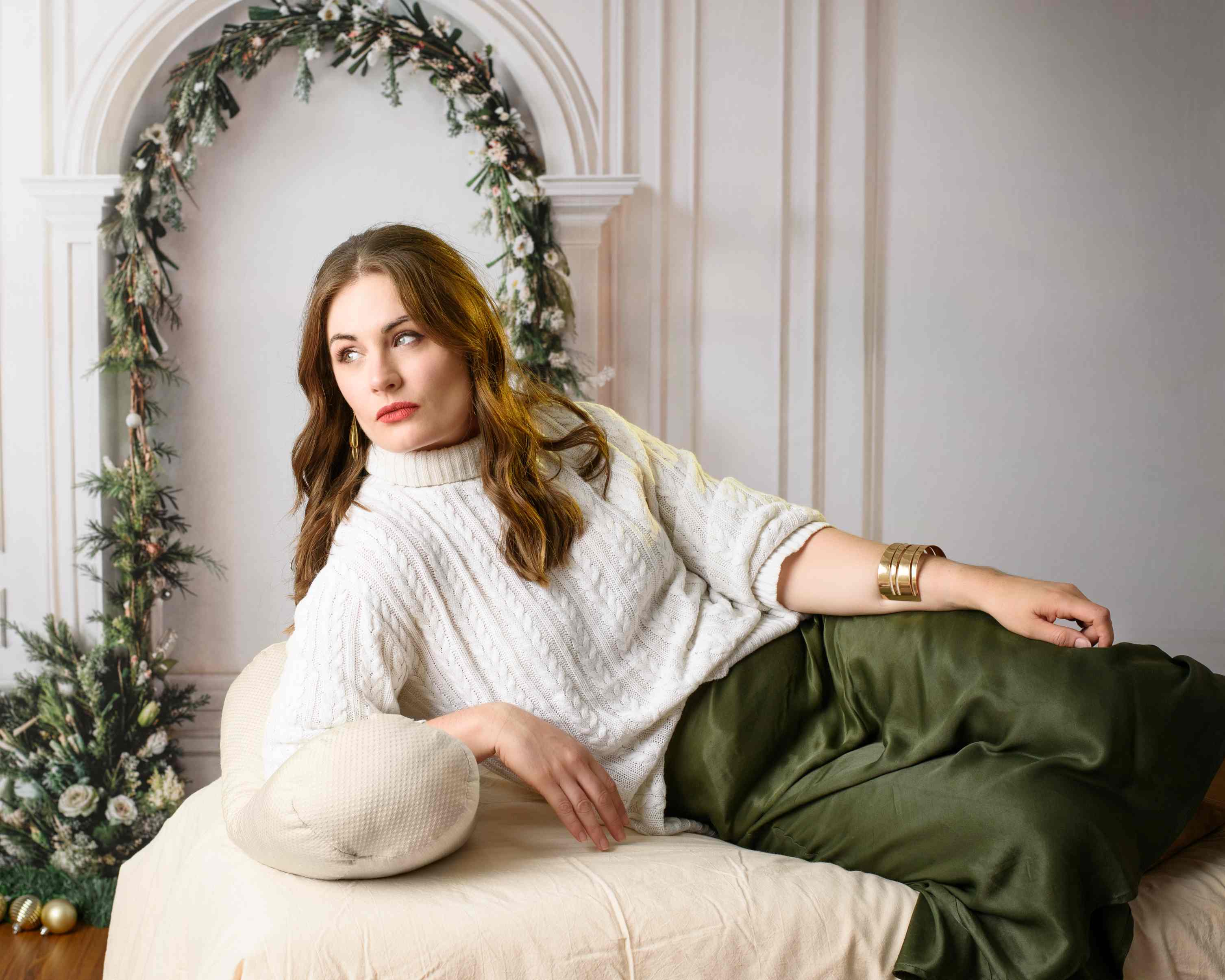Kate Noël Feuille de pin Arche Mur Rétro Toile de fond conçue par Emetselch - Kate Backdrop FR
