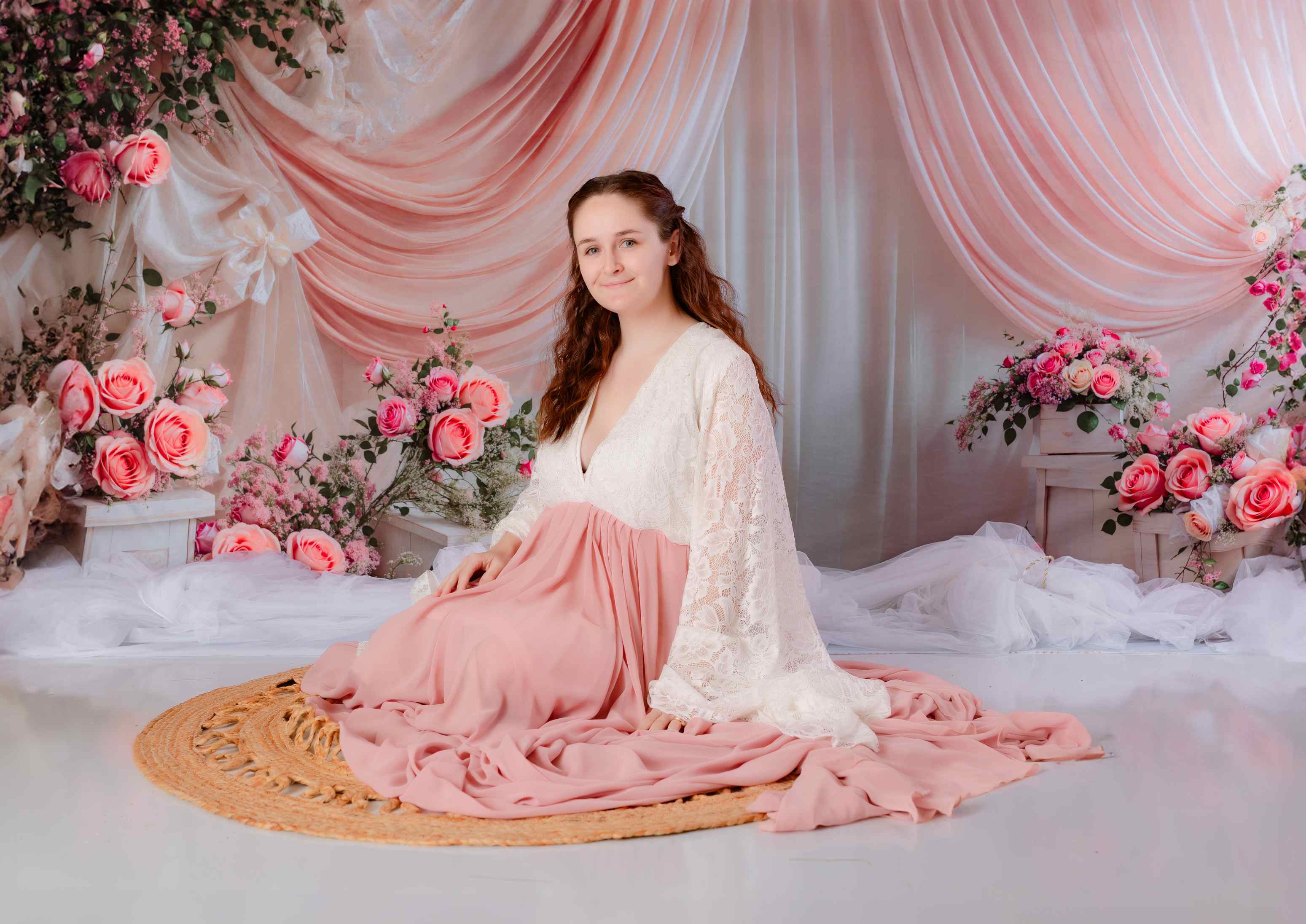 Kate Saint Valentin Roses Fleurs Rose Rideau Toile de fond conçue par Emetselch - Kate Backdrop FR