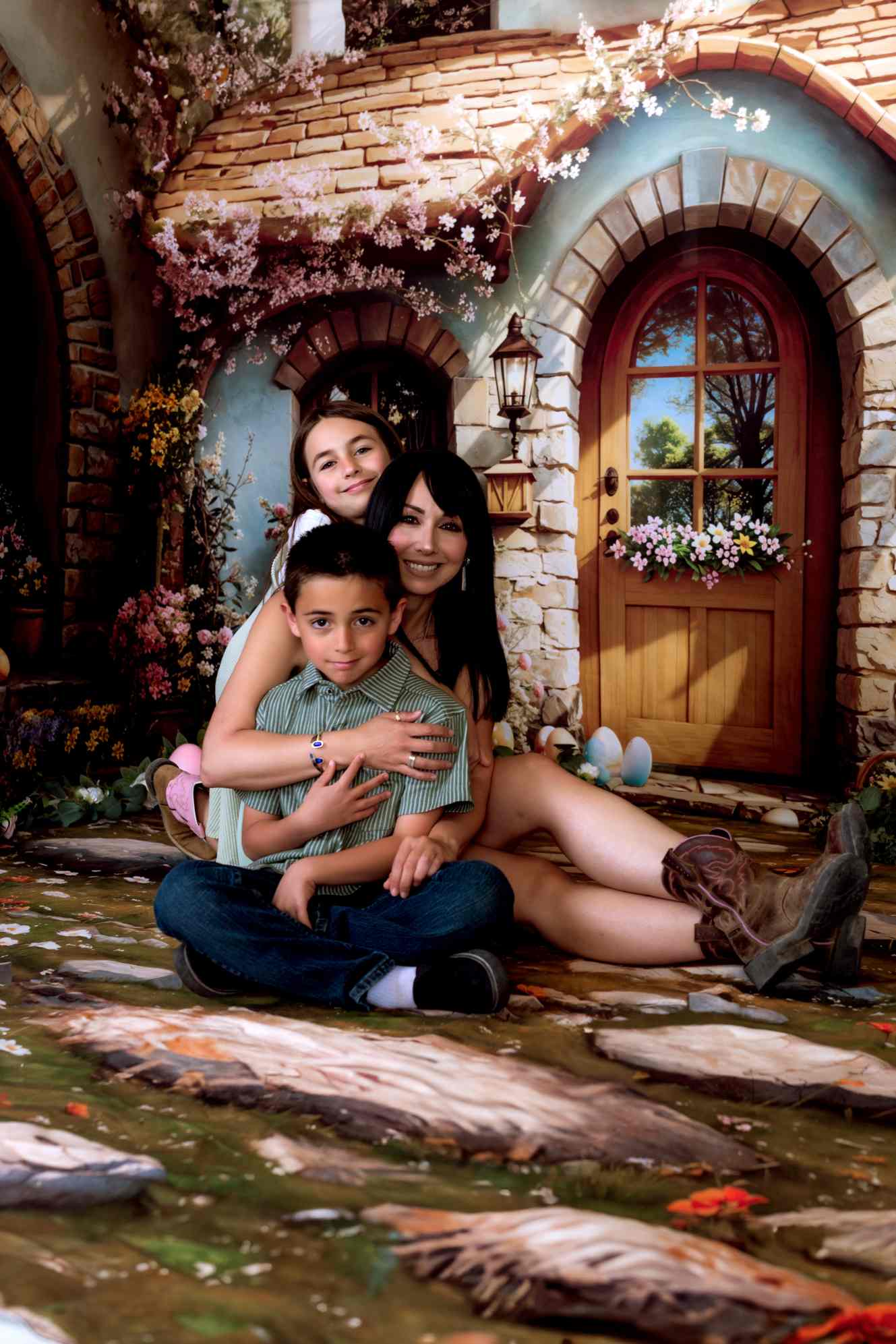 Kate Pâques Maison Fleurs Œufs Soleil Ensemble de chambre - Kate Backdrop FR