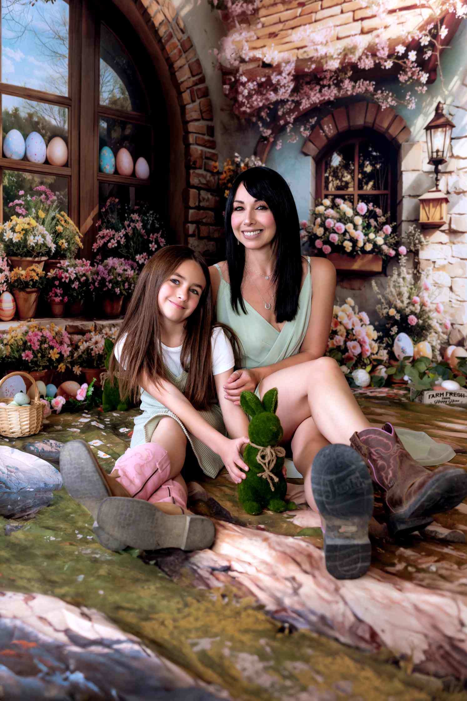 Kate Pâques Maison Fleurs Œufs Soleil Ensemble de chambre - Kate Backdrop FR