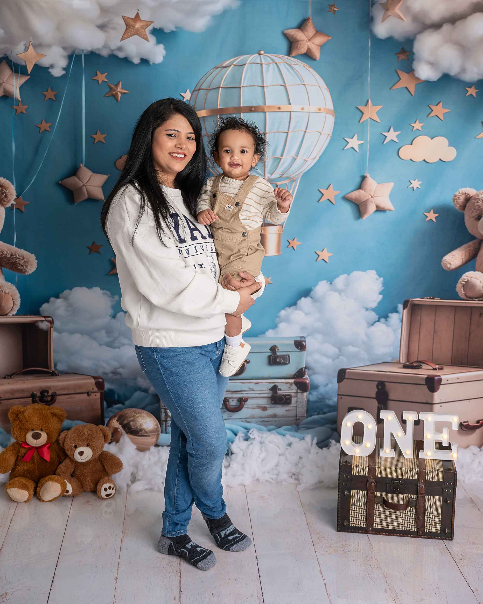 Kate Dessin animé Montgolfière Ours en peluche Toile de fond conçue par Emetselch - Kate Backdrop FR