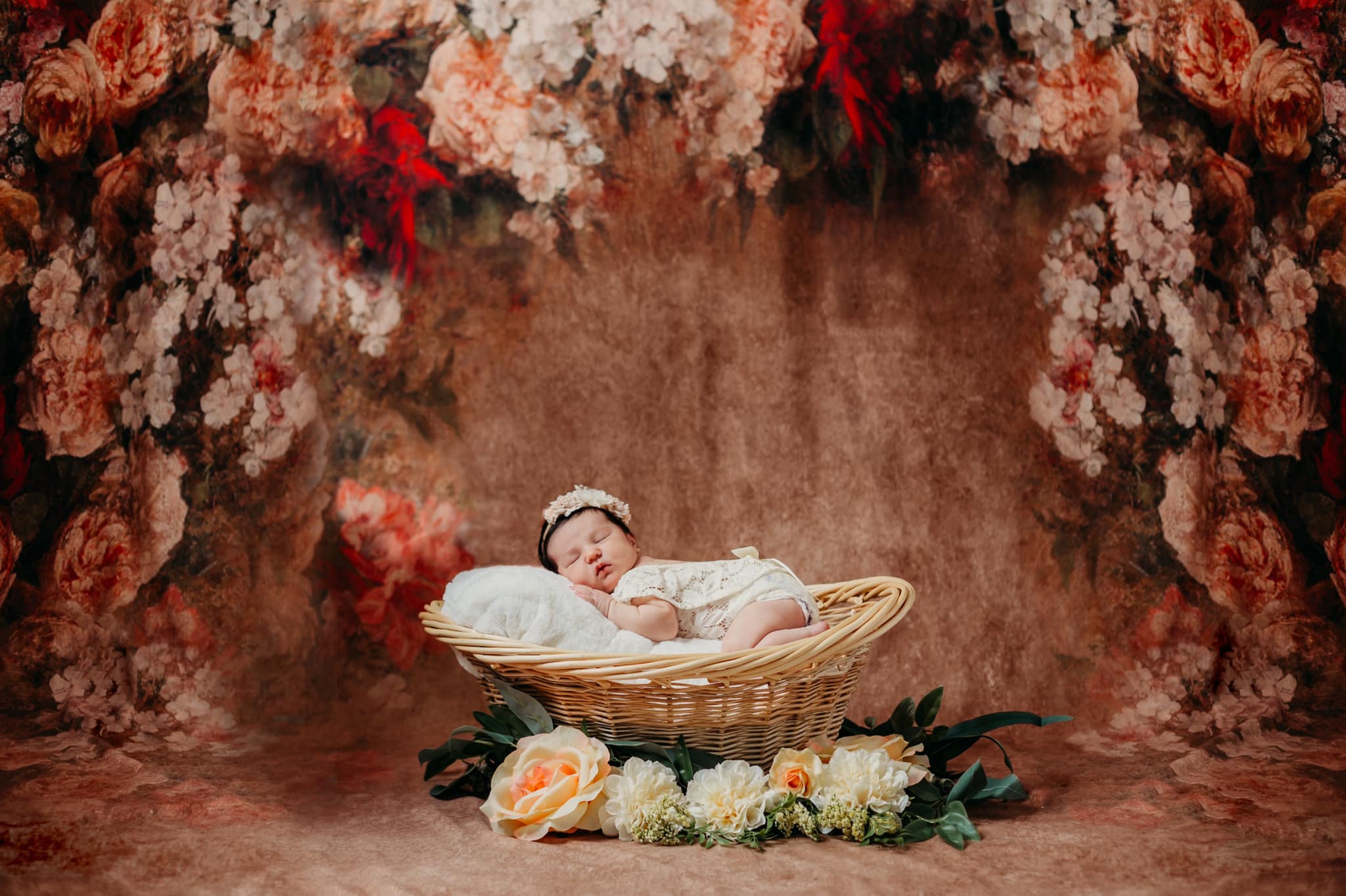Kate Fleurs Abstrait Marron Toile de fond pour la photographie - Kate Backdrop FR