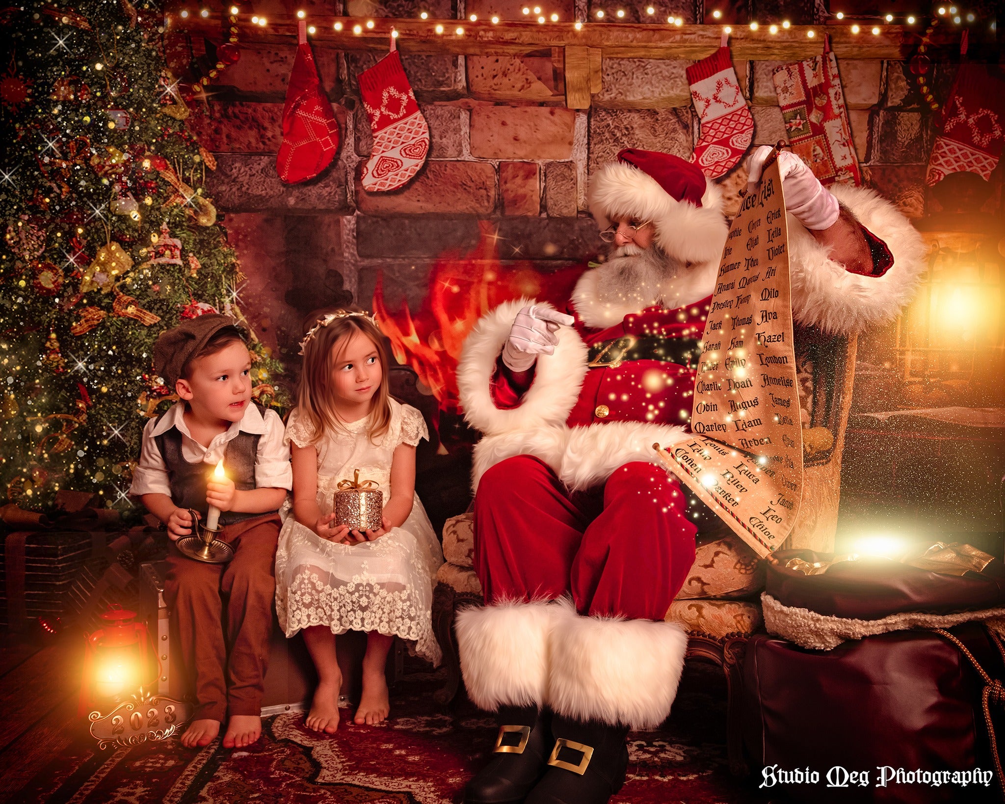 Kate Noël Arbre Briques Cheminée Toile de fond conçue par Chain Photographie - Kate Backdrop FR