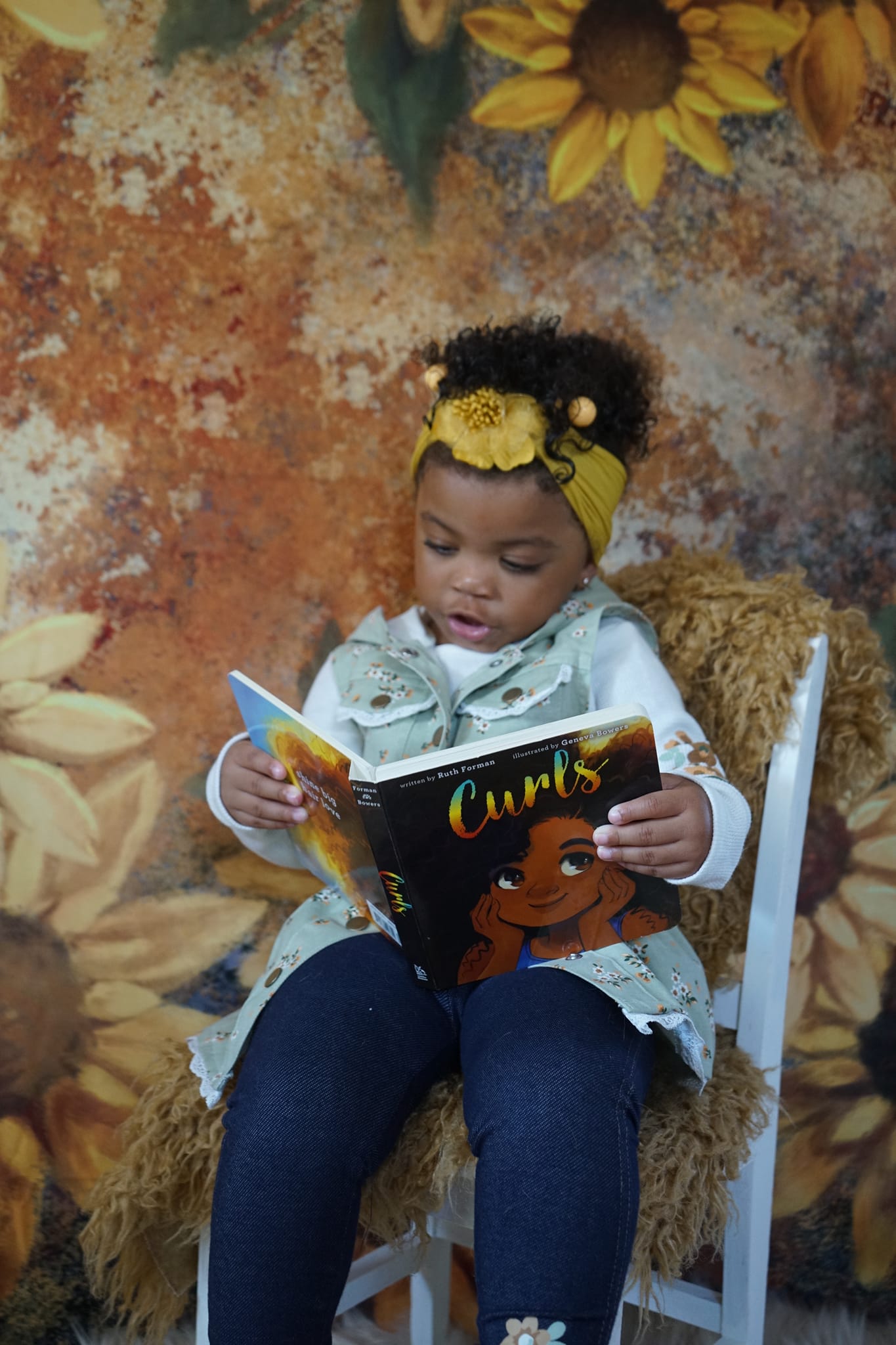 Kate Floral Peinte à la main Tournesol Toile de fond conçue par GQ - Kate Backdrop FR