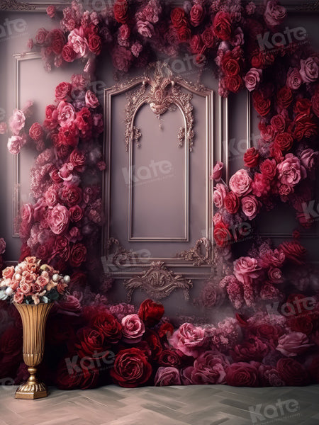 Kate Romantique Rose Mur Vintage Floral Toile de fond pour la photographie - Kate Backdrop FR